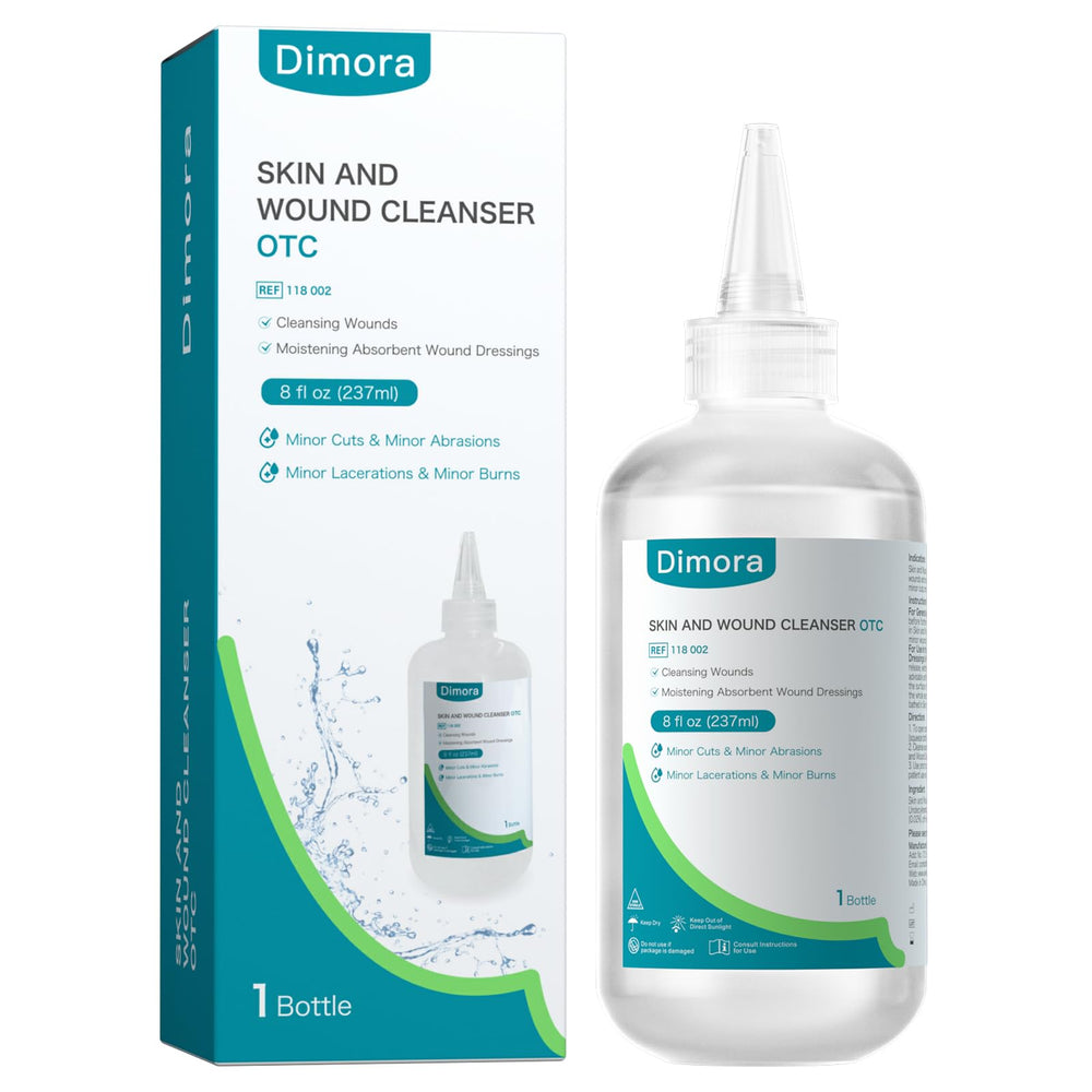 Dimora front packaging 8oz bottle showing clear label and size, easy storage benefit