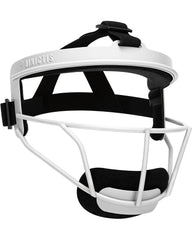 Dinictis front view white mask showing protective coverage and clear sightlines