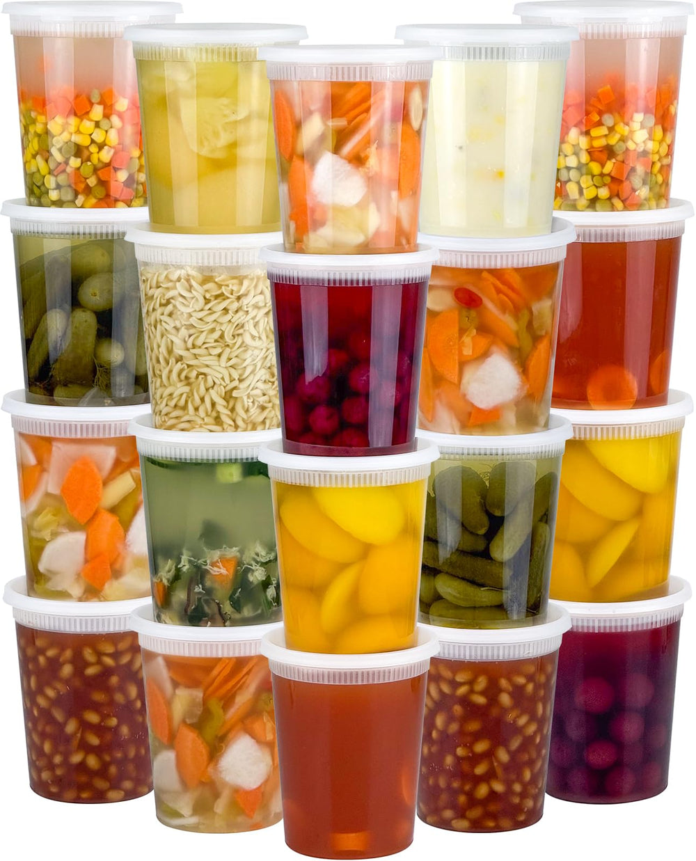 Dipoo front packaging showing 32 oz deli containers and lids, convenient value pack