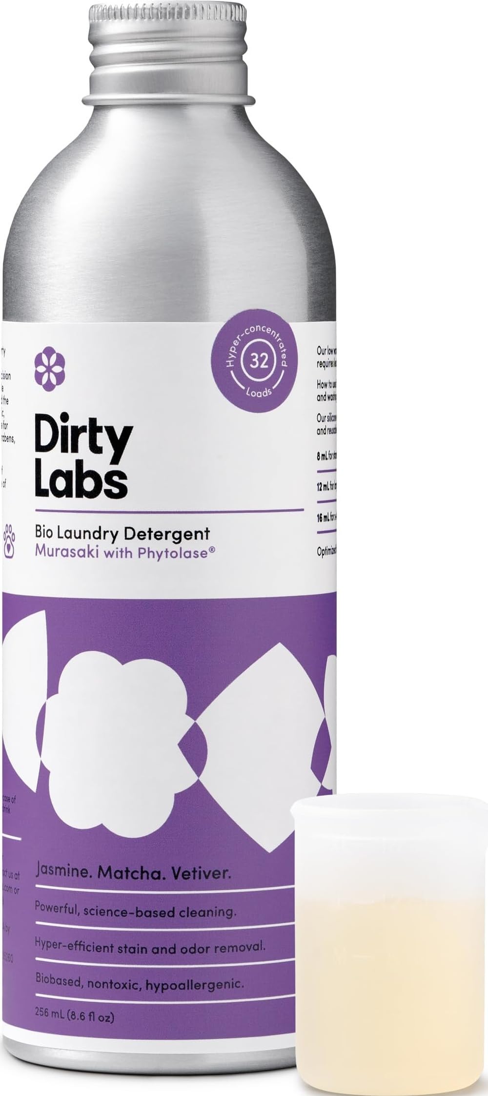 Dirty Labs front bottle view showing compact aluminum design and scent