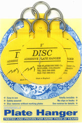 Disc Flatirons front packaging showing six 2-inch adhesive hangers and directions, clear gift-ready display