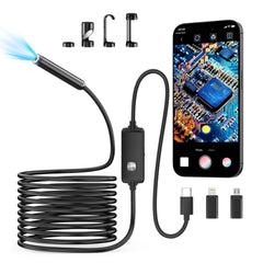 Ditomil front view of packaged endoscope camera showing compact kit and connectors