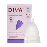 DIVA cup model 2 front view showing shape and size benefit