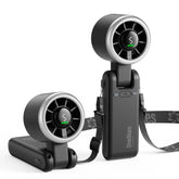 Diveblues front view of handheld turbo fan showing compact design and portability