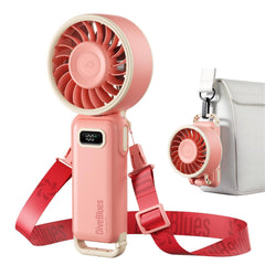 Diveblues front view of pink fan showing compact profile and instant cooling