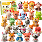 DMIGHT front packaging showing 24 colorful animal squishies and convenience