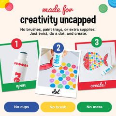 Do A Dot Art! colorful circular dots on paper showing smooth coverage and layering possibilities