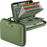 DocSafe front closed green showing secure hard-shell and lock for protective storage