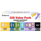 Dodanros front packaging showing full 328-count assortment and organization benefits