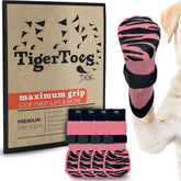 DOK front packaging of TigerToes socks showing color and four-pack benefit