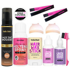 Dolahair front packaging showing complete wig installation kit benefits