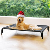 DOPEDIO elevated dog bed front view showing sturdy frame and breathable mesh for cooler sleep