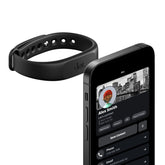 dot. band front packaging showing black wristband and logo, clear branding benefit