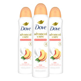 Dove spray front packaging showing peach chamomile scent and protection benefit
