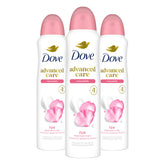 Dove Advanced Care front packaging showing rose petals and benefit of 48-hour protection