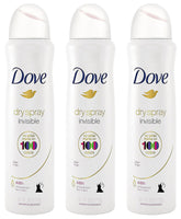 Dove antiperspirant dry spray front packaging showing clear finish benefit
