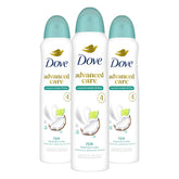 Dove front packaging showing coconut and lime scent and protective benefits