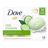 Dove beauty bar front packaging showing cucumber green tea scent and benefits