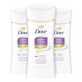 Dove even tone front packaging showing the deodorant stick and branding for clear product ID