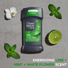 DOVE MEN + CARE four-pack lined up showing value and convenience