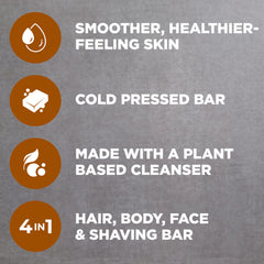 Dove Men+Care bar creating lather to show gentle cleansing and shave use
