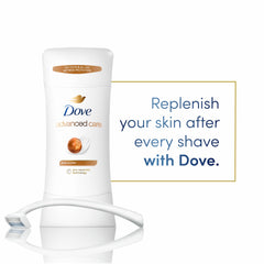 Applying Dove shea butter antiperspirant to underarm for protection and skin care