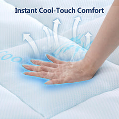 DOWNCOOL sliced view of gel memory foam layer offering pressure-relief support