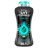 Downy Unstopables Fresh front tub view showing brand and benefit of long-lasting scent