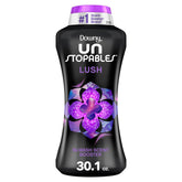 Downy Unstopables jar front view showing brand and Lush scent benefit