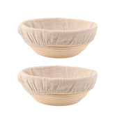 DOYOLLA front view of two round proofing baskets showing clean presentation and benefit of dual set