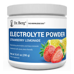 Dr. Berg front label showing Strawberry Lemonade and sugar-free benefit