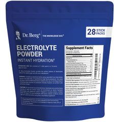 Dr. Berg single packet open to reveal powder contents and easy mixing