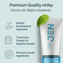 Dr Jen toothpaste on toothbrush ready to brush, promotes easy use