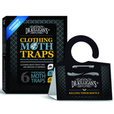 Dr. Killigan's front package showing six black pheromone traps for fabric protection