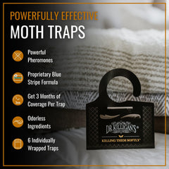 Dr. Killigan's close-up of sticky adhesive surface capturing moths, showing trap effectiveness