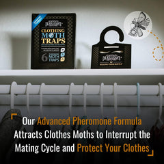 Dr. Killigan's trap hanging inside a closet among clothes, protecting wool and cashmere garments
