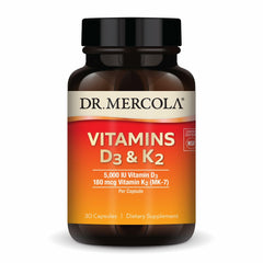 Dr. Mercola front label showing D3 and K2 benefits and potency