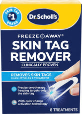 Dr. Scholl's front packaging shows kit for convenient at-home removal
