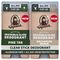 Dr. Squatch two-pack front view showing clean labels and portability for everyday convenience