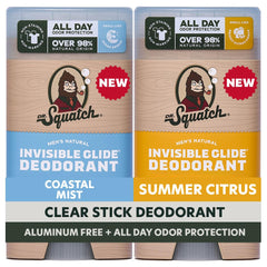 Dr. Squatch front packaging showing two-pack and clean design benefit