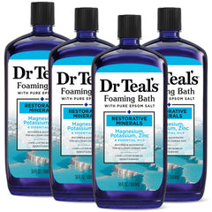 Dr Teal's front packaging showing bottle and branding for calming baths