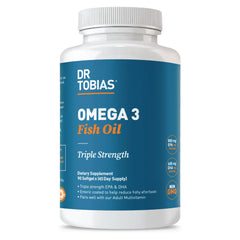Dr. Tobias bottle front view showing triple strength label and benefits