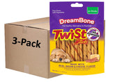 DreamBone front packaging of bacon and cheese twist sticks shows product benefits