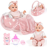 Dreamon front view of full baby doll set showing all pieces and play benefits
