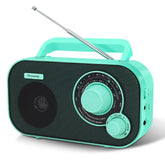 DreamSky compact radio front view showing controls and clear sound output