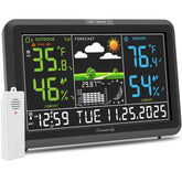 DreamSky front display showing colorful weather icons and atomic time for quick decisions
