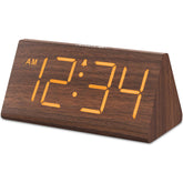 DreamSky front view showing large numbers and minimalist wooden face, clear time reading