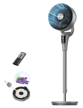 DREO fan front view showing sleek design and strong airflow benefit
