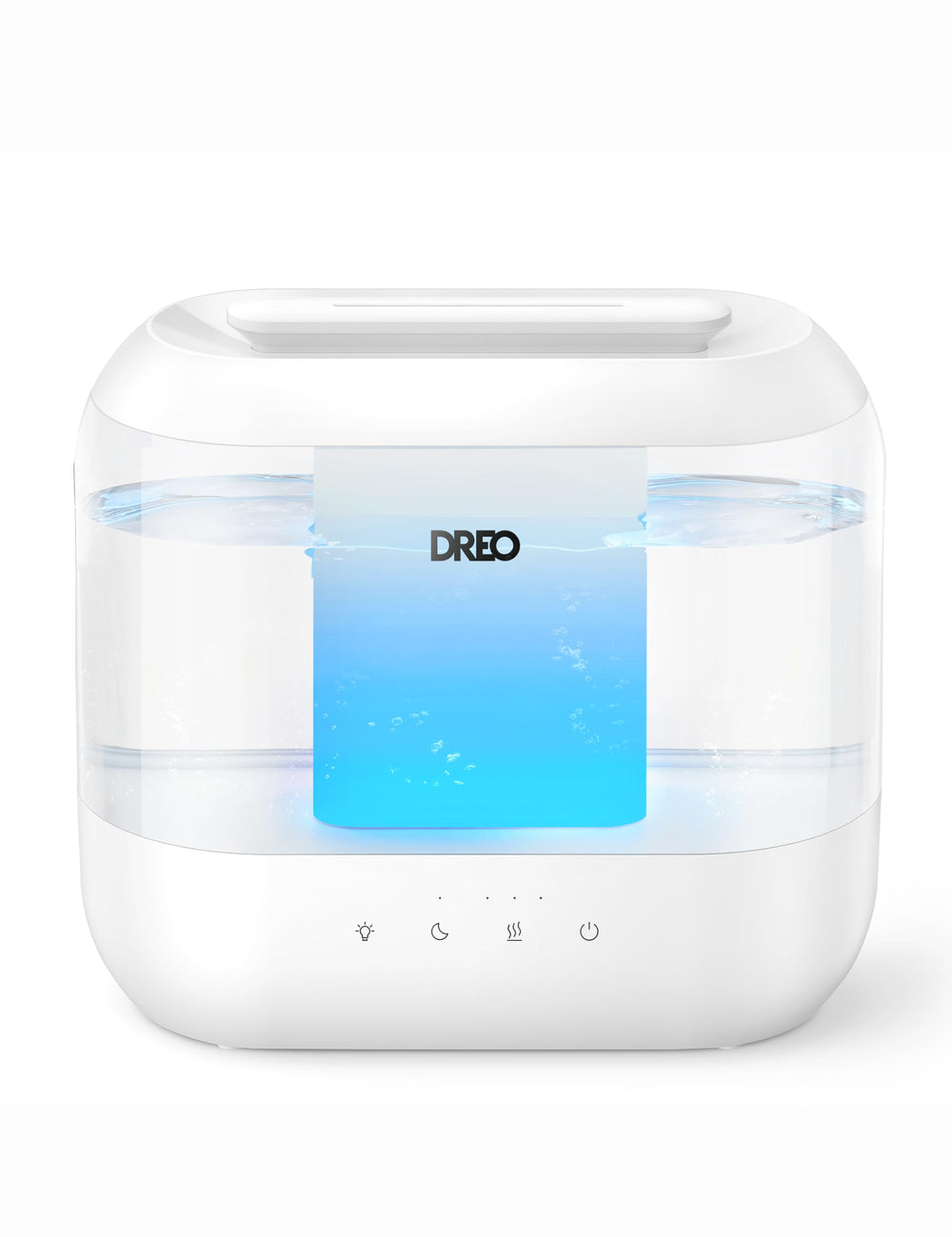 DREO HM311 front view showing controls and sleek design for easy operation
