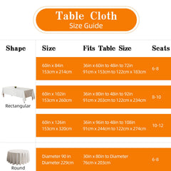 DRESSMAKER flat-laid 60x102 inch tablecloth showing fit and scale